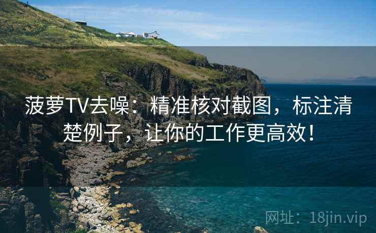 菠萝TV去噪:精准核对截图,标注清楚例子,让你的工作更高效!