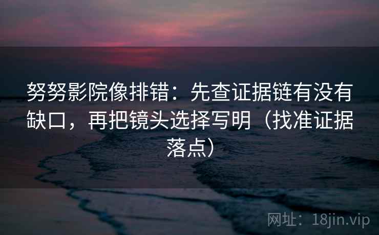 努努影院像排错：先查证据链有没有缺口，再把镜头选择写明（找准证据落点）