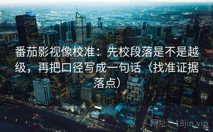 番茄影视像校准:先校段落是不是越级,再把口径写成一句话(找准证据落点)